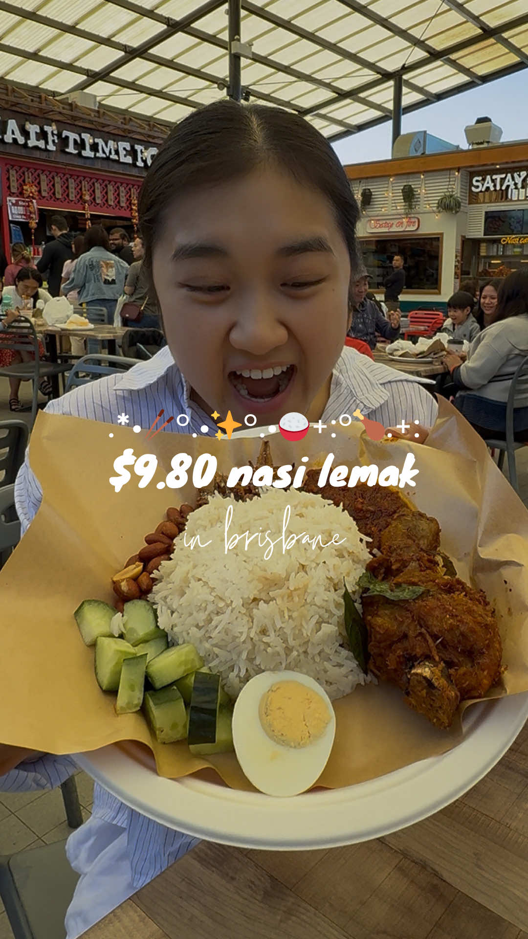 Satay Boss ~ Market Square, Brisbane  • nasi lemak ✨ $9.80 It’s a deal that you don’t wanna miss!! Absolutely love the food from here, it’s always super flavourful 😮‍💨.  This deal is only running for 5 days - from the 25th to 29th of August, in celebration of Malaysia’s National Day!! #brisbanefood #cheapeats #brisbane #fyp #foryou