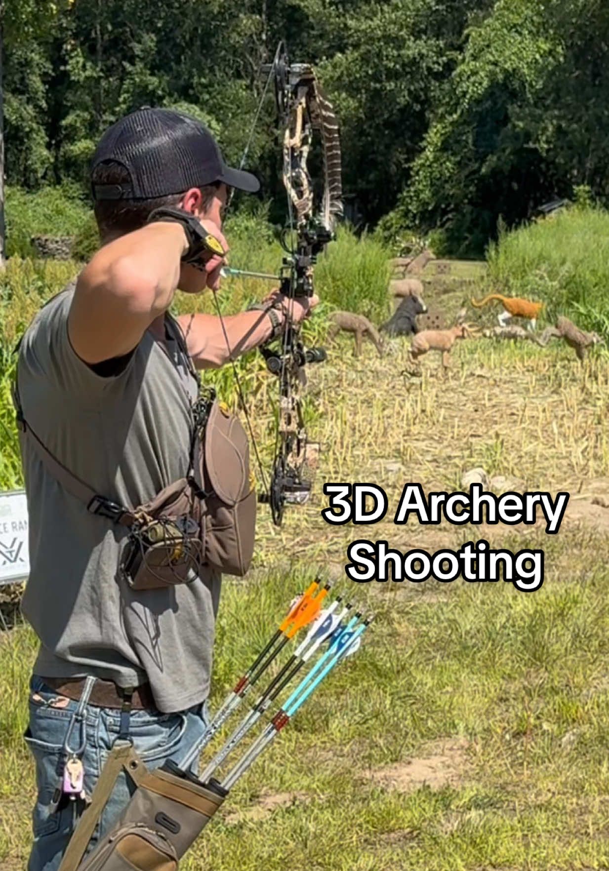 Some 3D Archery Shooting Pre Deer Season, Everyone Out there Shooting Dots on a target all summer, I highly Recommend to shoot some 3D targets before the season, it will train you on where to aim on an actual animal when you’re in the field, Dots are great for dialing your bow, but 3D targets get you in zone for Real life hunting #hunting #archery #deerhunting #bowhunting 