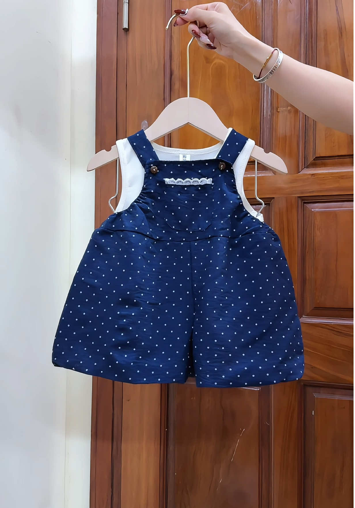 Set Yếm Chấm Bi Mix Áo Balo trắng #xuhuongtiktok #setchobegai #setchobe #bochobe #bochobegai 