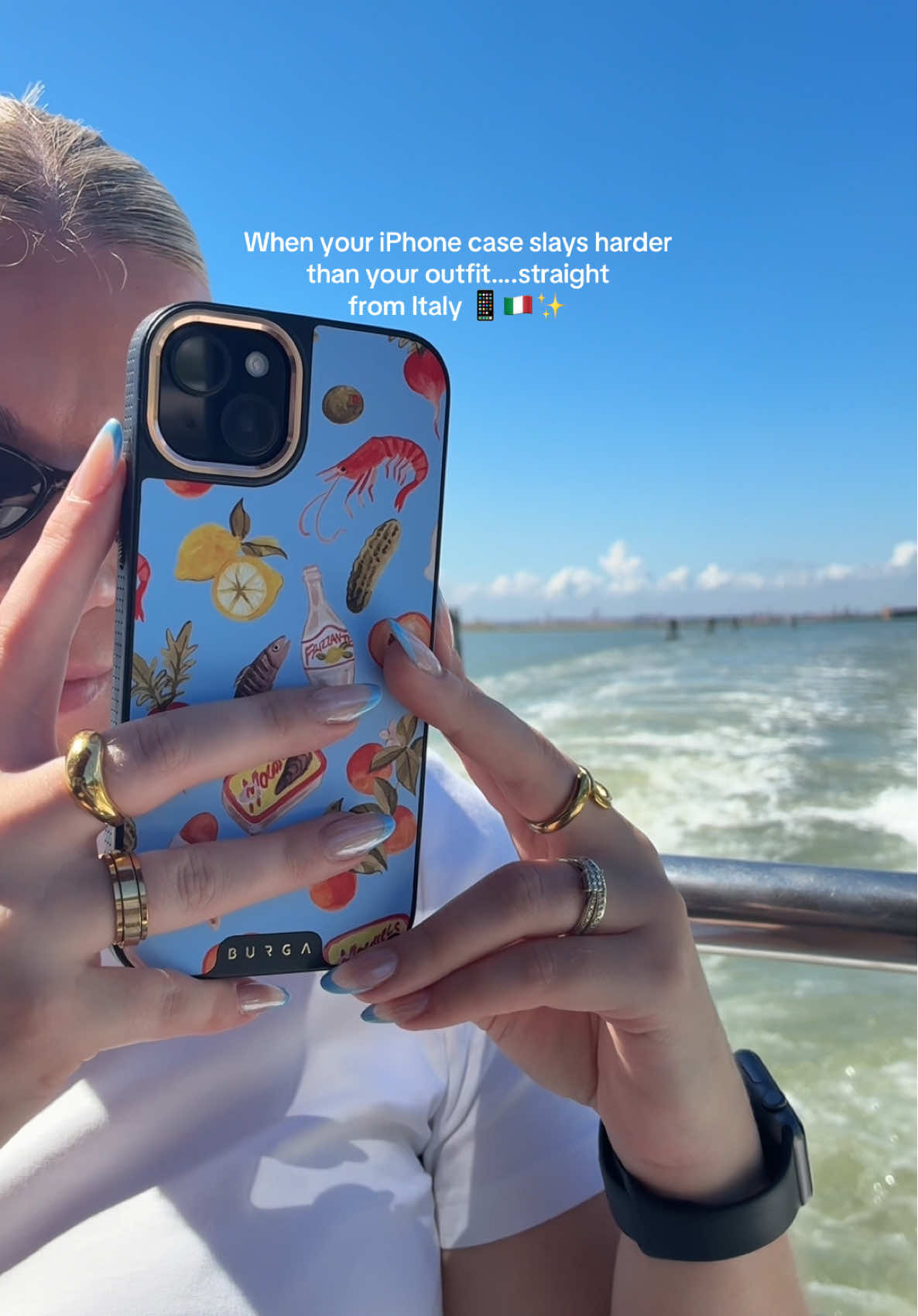 Italian vibes with the best phone case protection from @BURGA 🫒🍸🦀🐚 They also have an end of summer sale on with everything 20% off so make sure you check it out!  #giftedbyburga #myburga #burgaofficial #burgacases #phonecases  