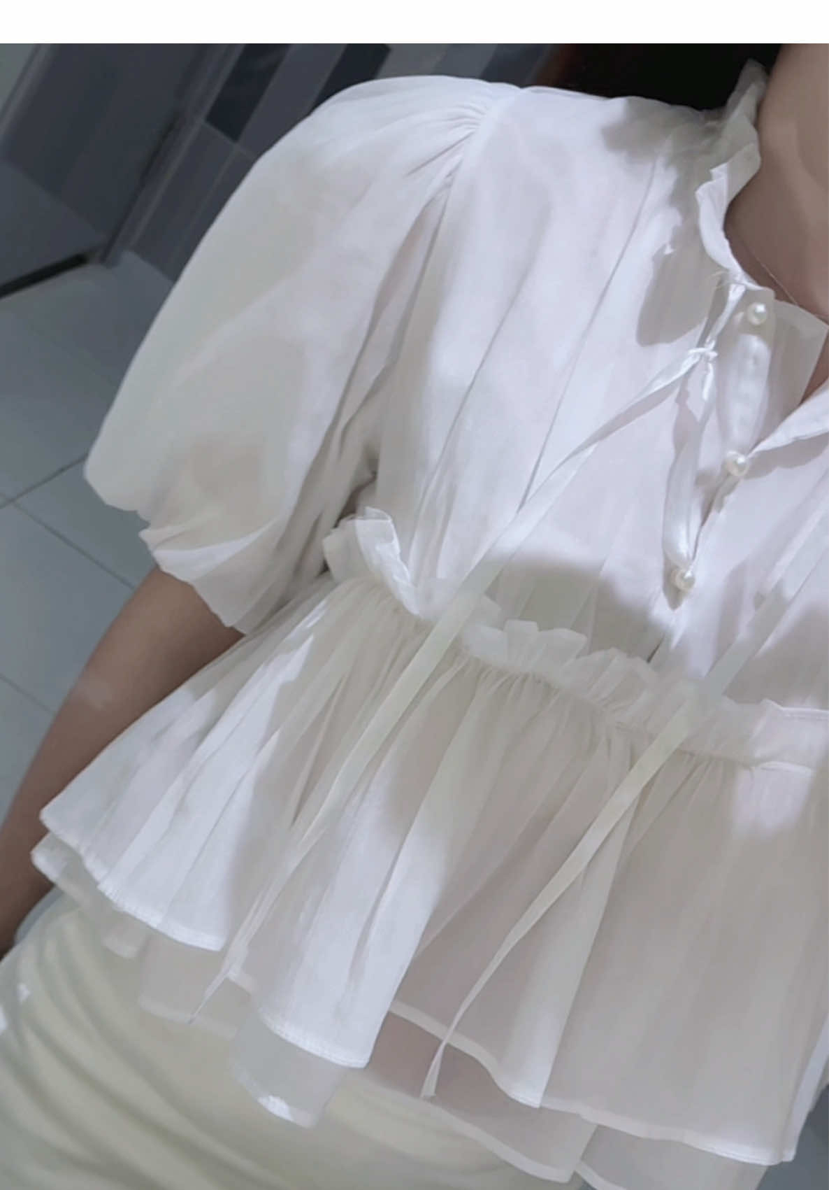 Gài nút + cột  ྀིྀ ở cổ là nhìn tiểu thư liền👱🏻‍♀️ #aotaybong #aobabydoll #aobabydollxinh #aocroptop #aocroptopnu 