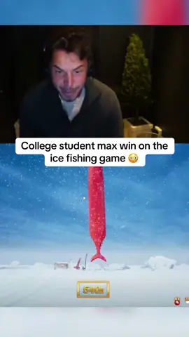 College student max win on the ice fishing game 😳 #kickstreaming 