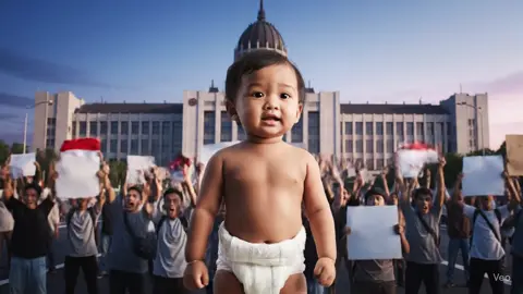 Bayi Ajaib  Kelamaan ya dek langsung aja ledakin  Gedungnya😂 #ai #aksi  #DPR #fypageシ 