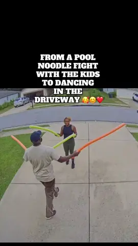 We went from a pool noodle fight with the kids to dancing in the driveway. It cracked me up the neighbor kept going back and forth to watch 👀 us. We don’t care whose watching loving each other out loud 🥰 #creatingmemoriestogether❤️ #dancingwithmyman #teddypendergrass #goodmusic #vibes #husbandwife #marriedlifehumor 