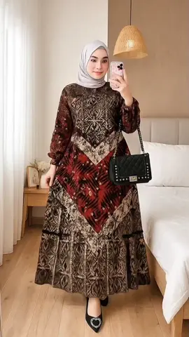 Batik - Gamis Twill Ori Pekalongan Dress Muslim Wanita Rayon Premium Tebal Cap Malaman Motif Prambanan Series Model Susun Rempel Busui Nyaman Panjang Karet Lembut #GamisTwillOri #DressPekalongan #RayonPremium #MotifPrambanan #CapMalaman 