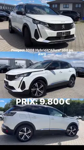 PRIX: 9.800€  Peugeot 3008 Hybride 4*Allure* 300 ch AWD Première immatriculation 07/2021 92 148 km Hybride (essence/électrique), Hybride rechargeable 221 kW (300 ch) Automatique Garantie 24 mois #Peugeot #3008 #italia #Hybrid #Cardealership 