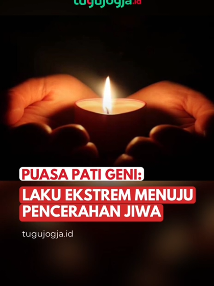 Pati Geni, tirakat ekstrem dalam tradisi Jawa. Tanpa makan, minum, tidur, bicara, bahkan tanpa cahaya. Tujuannya untuk memurnikan jiwa, menundukkan hawa nafsu, dan menyalakan cahaya batin. Pernah dengar atau tahu tirakat Jawa lain yang tak kalah unik? #TuguJogja #TradisiJawa #PatiGeni #BudayaJawa #SpiritualJawa 