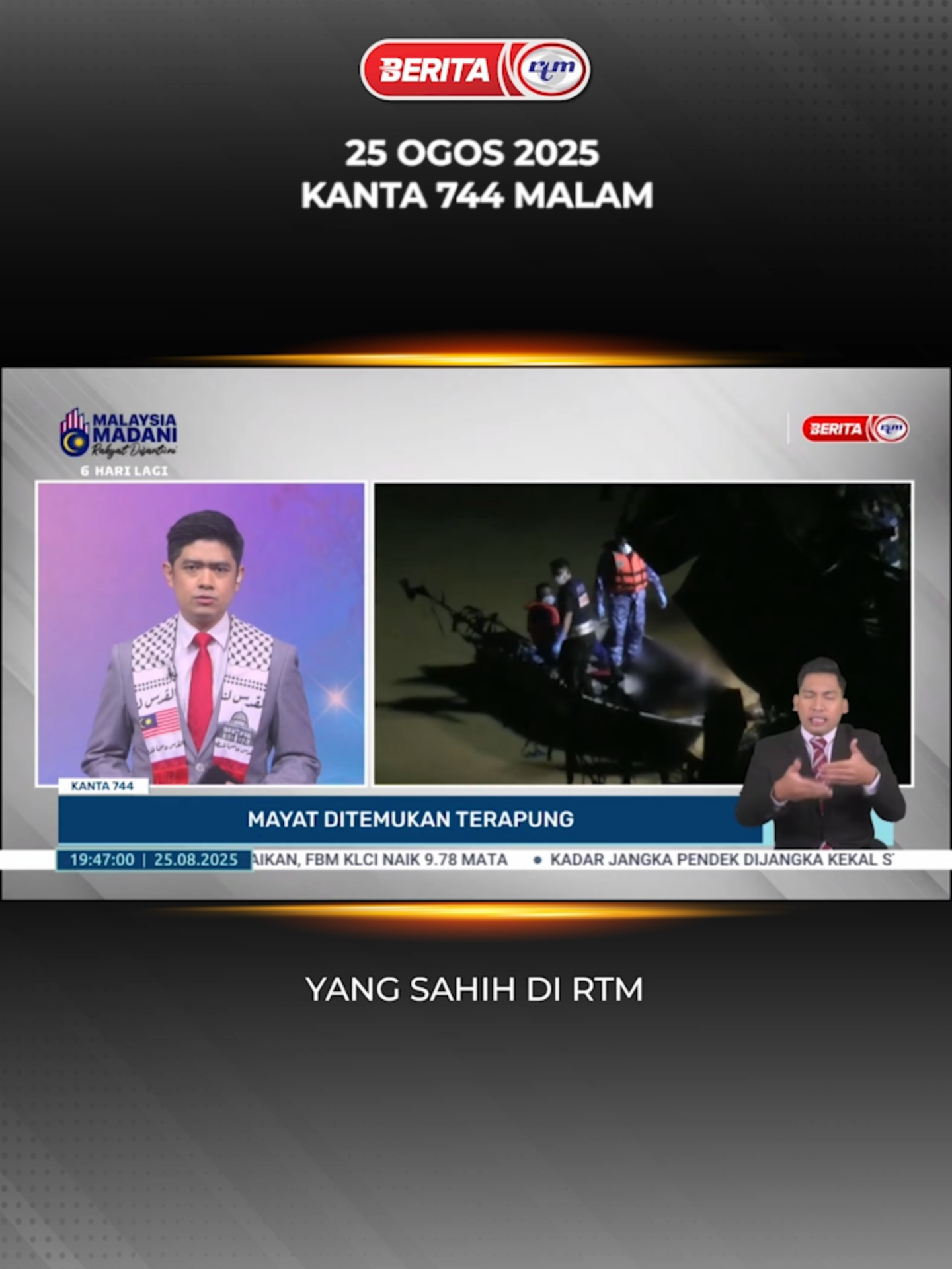 25 OGOS 2025 KANTA 744 MALAM #RTM #BeritaRTM #MalaysiaMadani #TaatSetia #BersamaMALAYSIAKU #RancakkanMADANI #MADANIBekerja