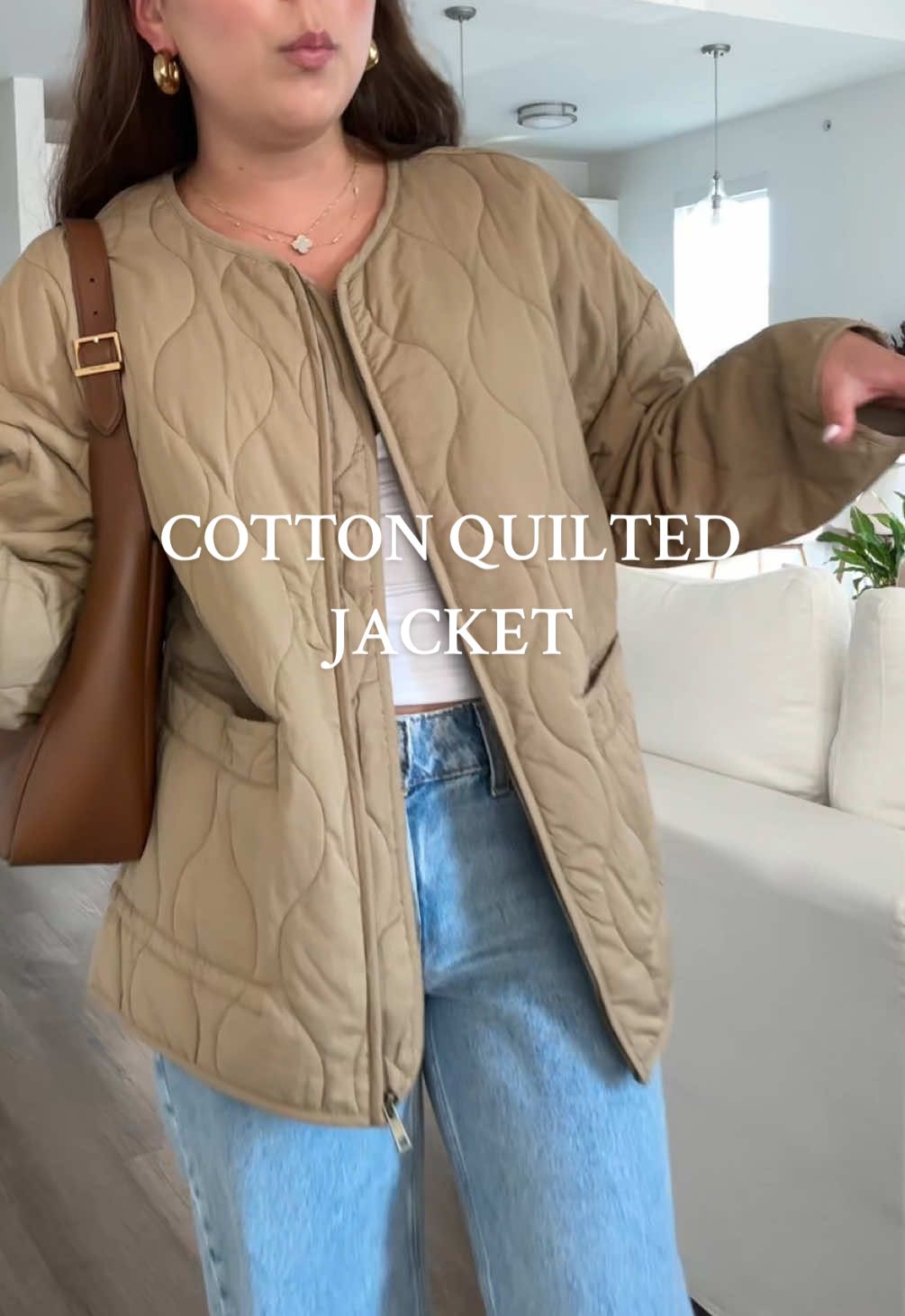 one of my favorite fall jackets!🤎 #quiltedjacket #jacket #fallfashion #falljacket #affordablefashion 