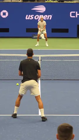 Novak Djokovic (ATP #7) practicing net play with Holger Rune (ATP #11)  #atp #djokovic #holgerrune 