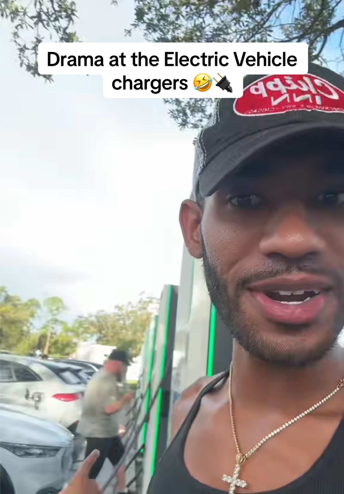 throwback to this iconic video 🤣 #electrifyamerica #worstchargers #alwaysawait #infamousxdrew #fyp 