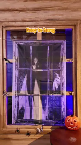 Fabric door window covers for your Halloween! 👻 #doorcover #windowcoverings #scarycurtain #windowcurtain #halloween #halloweendecor #spookyseason 