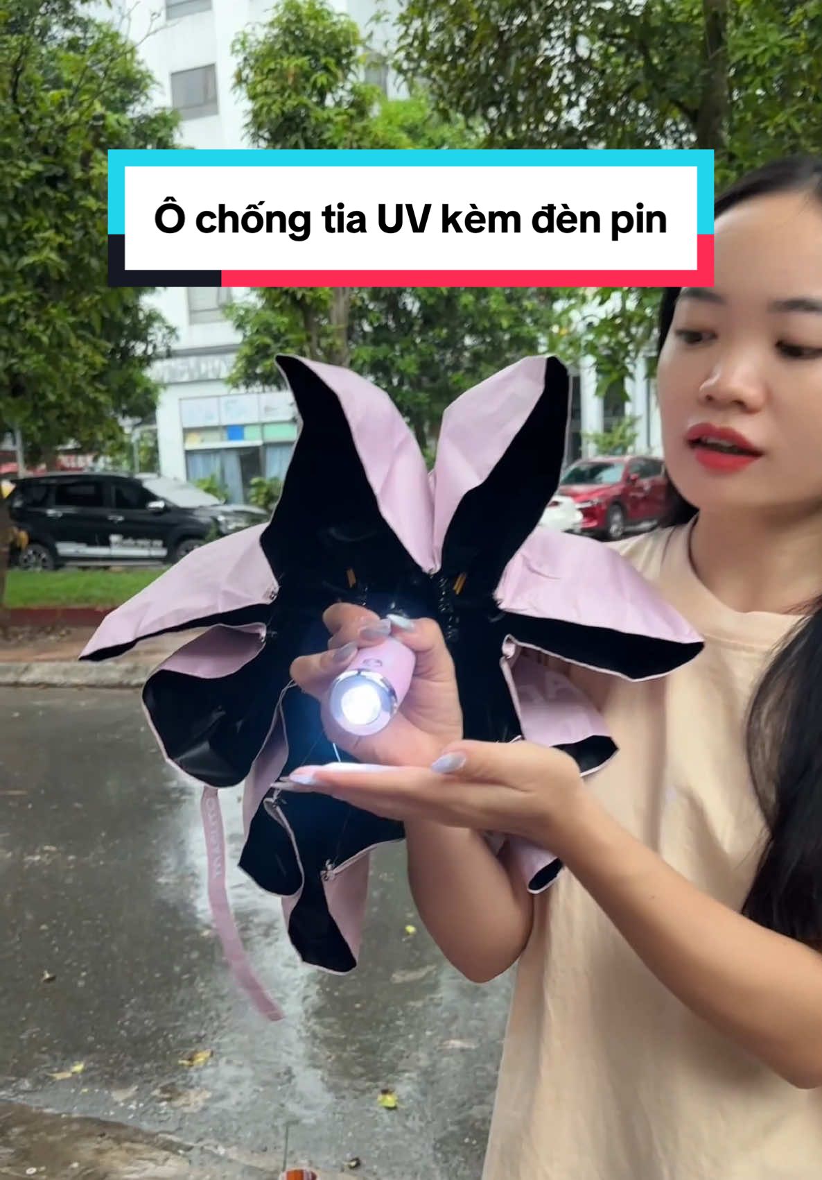 Một chiếc ô đa năng có thể đi cả ban đêm, làm đèn soi sáng #ochenang #omasuto #masuto #nhannhonhan98 #xuhuong 