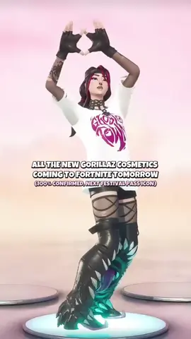 here’s all the gorillaz cosmetics coming to fortnite tomorrow what are your guys thoughts? #fyp #gorillaz #fortnitefestival #fortniteskins #fortniteleaks 