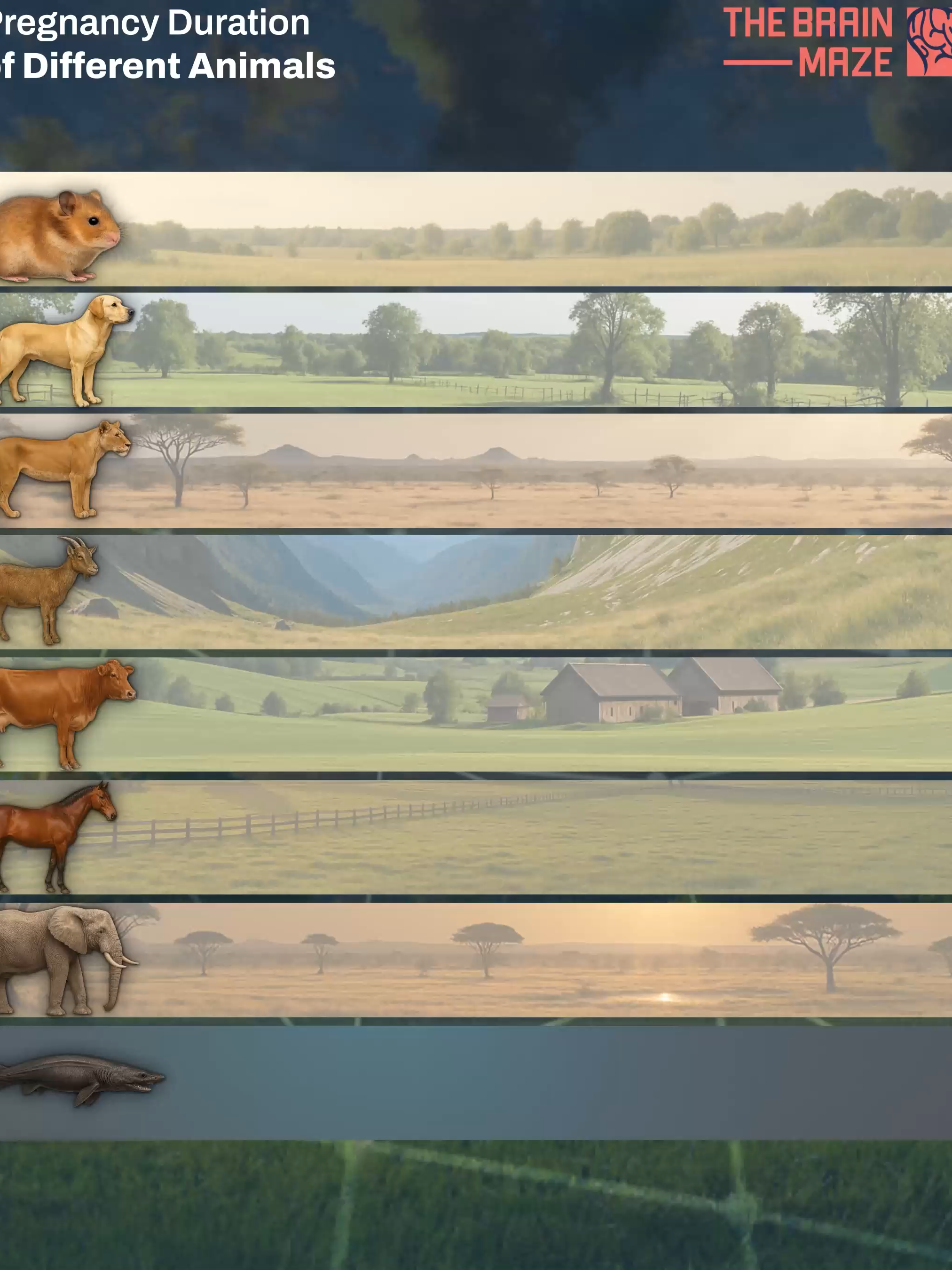 Pregnancy Duration of different Animal We created this animation, showing how long do pregnancies in the animal kingdom last. From the tiny hamster, to the mighty elephant and  the mysterious frilled shark — nature’s timeline is astonishing. Each species has evolved its own rhythm, balancing survival, size, and environment. #viraltiktok #foryou #viral #foryoupage #viralvideo🔥 #fypシ゚ #fyp #animals #pregnancyreveal