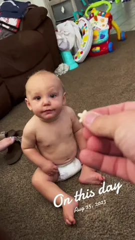 #onthisday he could catch a snack in his mouth no problem! #babytok #baby 