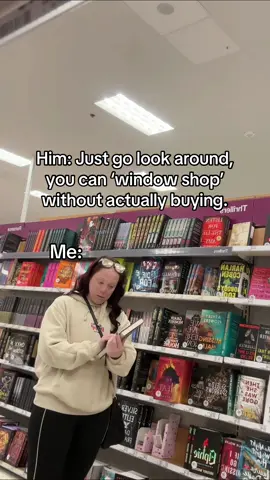 I don’t ’window shop’ for books. If I’m leaving the house, it’s for a purpose.  #BookTok #bookishhumor #bookstore #readersoftiktok #booktokfyp 