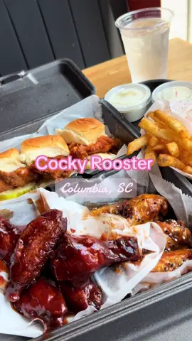 Yall HAVE to try @Cocky Rooster SC they were soooo good! Dare i say the best wings in Columbia ?👀 #placestoeatincolumbiasc #columbiasc #wingsincolumbiasc #columbiafoodies 