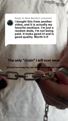 Replying to @Mad Mando I am thoroughly impressed by this chain, I thought it would be light and cheap, but it looked cool, so I said f it, and as soon as I picked it up out of the bag it came in, I knew I was dead wrong. 