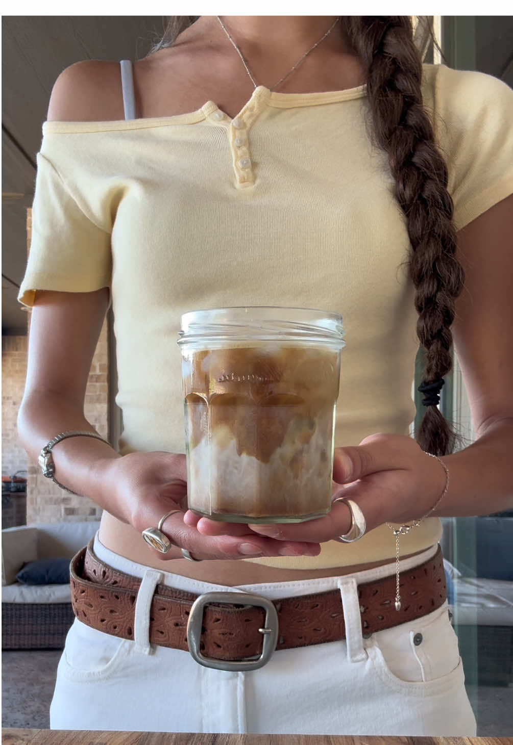 Salted honey brown sugar iced latte 🧂🍯🧊☕️ #coffee #OOTD 