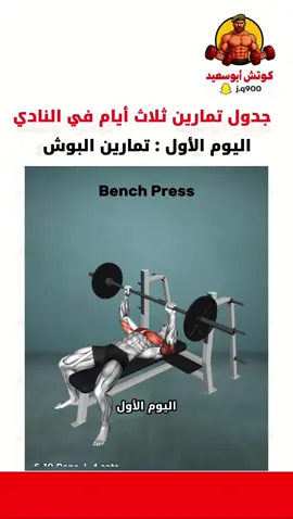 جدول تمارين البوش جدول اليوم الاول #اكسبلور #كمال_الاجسام #workoutmotivation #Fitness #gym 