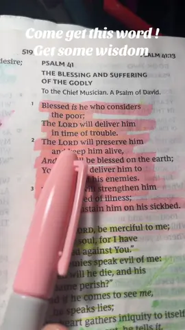 Psalms 41 is powerful gotta get this word in maynnnnn!! The blessing and suffering of the Godly #Psalms41#wisdom#knowledge#bible#God#faith#hope#christiantiktok#fyp