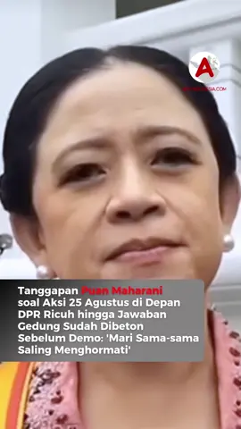 Ketua DPR RI, Puan Maharani, angkat bicara mengenai aksi unjuk rasa yang berlangsung di sekitar Kompleks DPR/MPR, Senayan, Jakarta, pada 25 Agustus. Ia menegaskan, DPR selalu membuka ruang untuk menampung suara masyarakat. Puan juga menyinggung pemasangan beton di depan gedung DPR yang menjadi sorotan saat aksi berlangsung. Ia menekankan pentingnya menjaga sikap saling menghargai. 