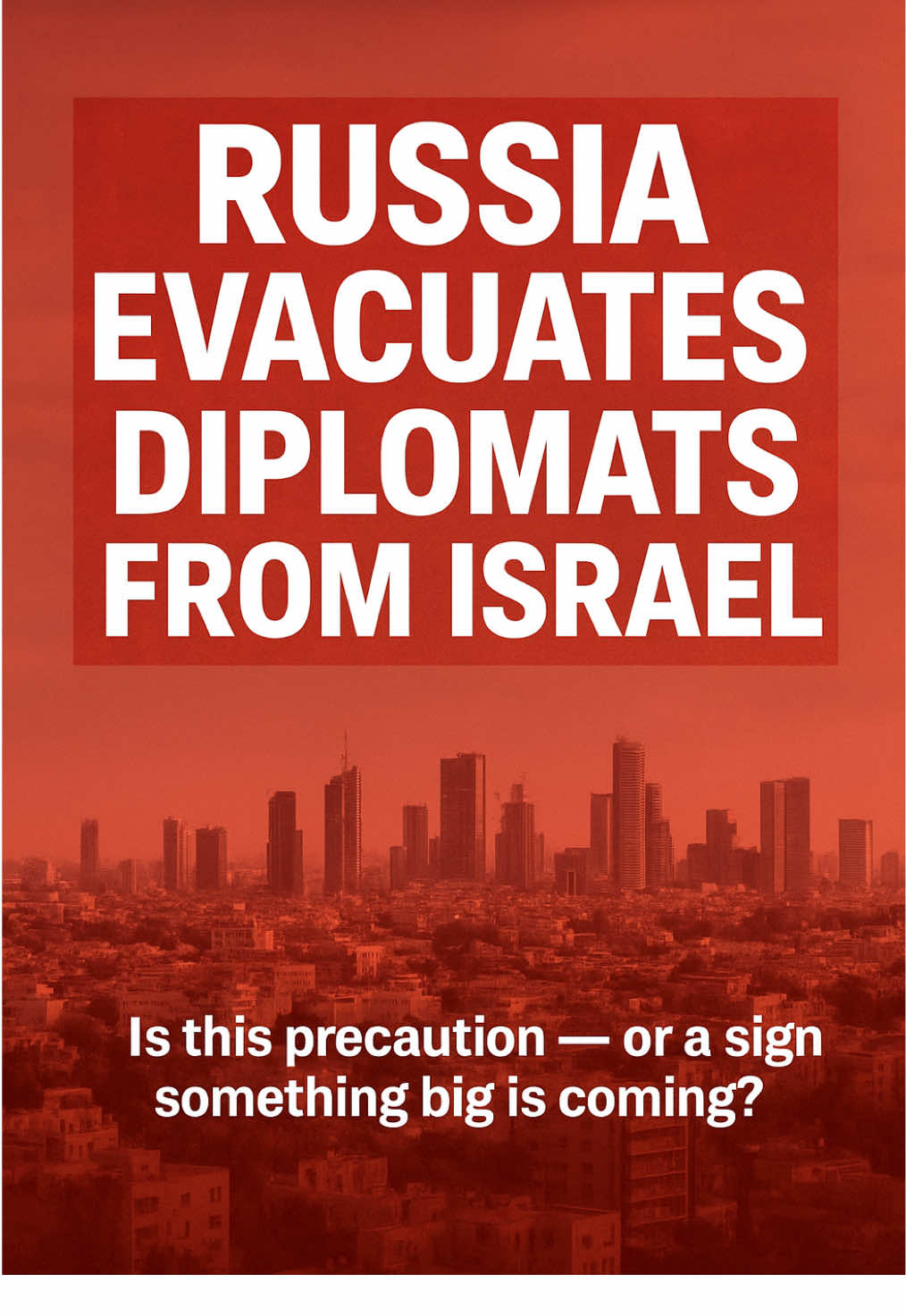 Breaking developments out of the Middle East — Russia has reportedly begun evacuating its diplomats from Israel. Multiple flights have already departed Tel Aviv, raising urgent questions: is this just precautionary, or a warning sign of something much bigger brewing in the region? With rising instability and mounting tensions, the move is fueling suspicion that a major geopolitical shift could be imminent. Stay tuned for updates as the situation unfolds. #IsraelCrisis #RussiaIsrael #BreakingNews #MiddleEastTensions #Geopolitics