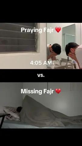 Praying Fajr vs. Missing Fajr #allahisthegreatest #islamicreminders #groundedbydeen 