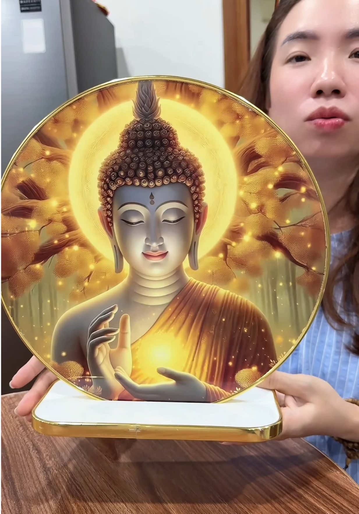 Khung tranh tráng gương tròn HÌNH PHẬT #xuhuong #tranhtrangguong #tranhphat #huyenhomhinh365 