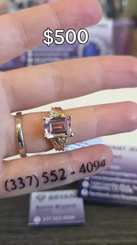 14kt yellow gold 5ct kunzite  .10ctw natural diamond ring #diamond #tiktokjewelry #fyp #bryantgems #estatejewelry 