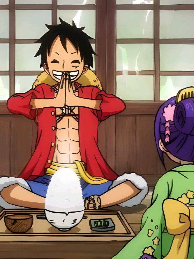 Hanya semangkok nasi biasa 🥲 #onepieceedit #luffy #otama #margawod #axeeonepiece 