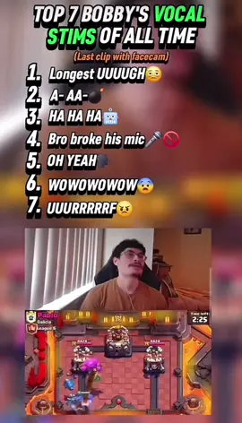 Top 7 Bobby Sounds #clashroyale #jynxzi #viral #fyp #top5 @Jynxzi @Ok @Clash Royale 