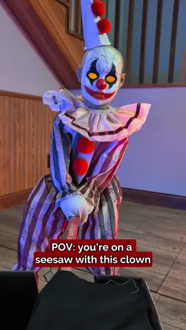Playground fun or pure nightmare fuel? Drop your vote 👇 #halloweendecor #halloweenanimatronic #clownanimatronic #spookyseason
