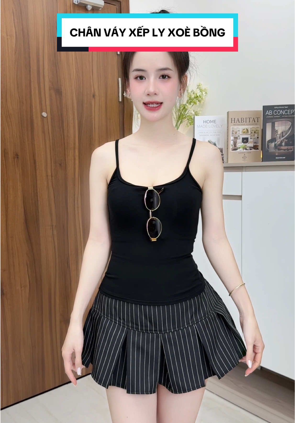 Chân váy xếp li xoè bồng đứng from hack dáng #phamnhungreview #chanvayxeply #chanvayxoe #chanvayngan 