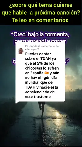 Respuesta a @elleonyyo2 TDAH Esta canción de rap habla del camino de quienes viven con TDAH: desde la infancia marcada por la incomprensión y las dificultades, hasta la adultez donde la lucha interna se hace más consciente y dura. Expone la frustración, los olvidos y la sensación de no encajar, pero también reivindica la creatividad, la energía y la resiliencia que nacen de esta condición. El tema cierra con un mensaje poderoso: el TDAH no es un límite, sino una forma distinta de brillar, como lo demostraron grandes personalidades que transformaron sus diferencias en fortalezas. #TDAH  #RapConSentido  #Motivación  #Superación #parati
