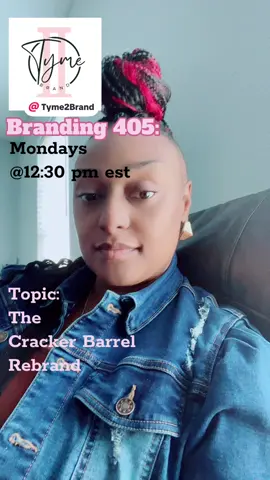 Going LIVE @ 1230pm est for Branding 405: The Cracker Barrel Rebrand #MzzzTTyme #Tyme2Brand #CrackerBarrel #Branding405 @Tyme2Brand 