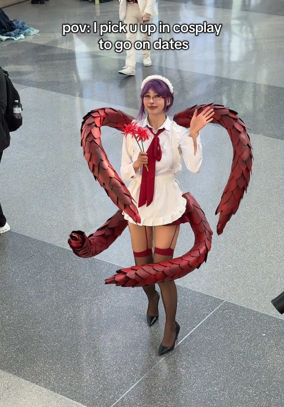 I think ppl will stare at us 💀 #cosplay #animenyc #animeconvention #cosplaygirlfriend #animegirl 