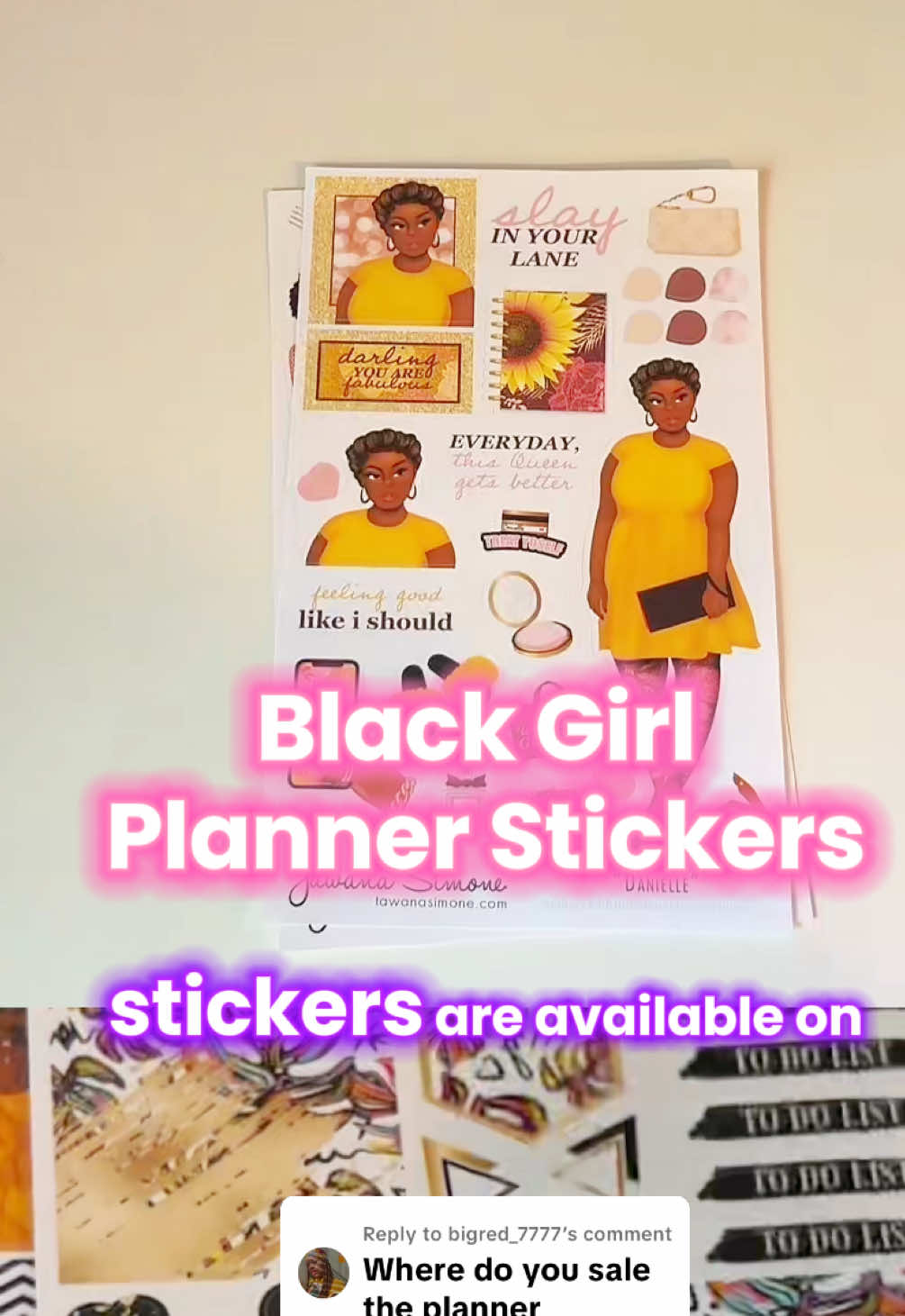 Replying to @bigred_7777 there are over 50 divides to choose from and they are available on Tawana Simone #plannerstickers #blackgirlplanner #bwwpc #cutestationery #stationeryaddict 
