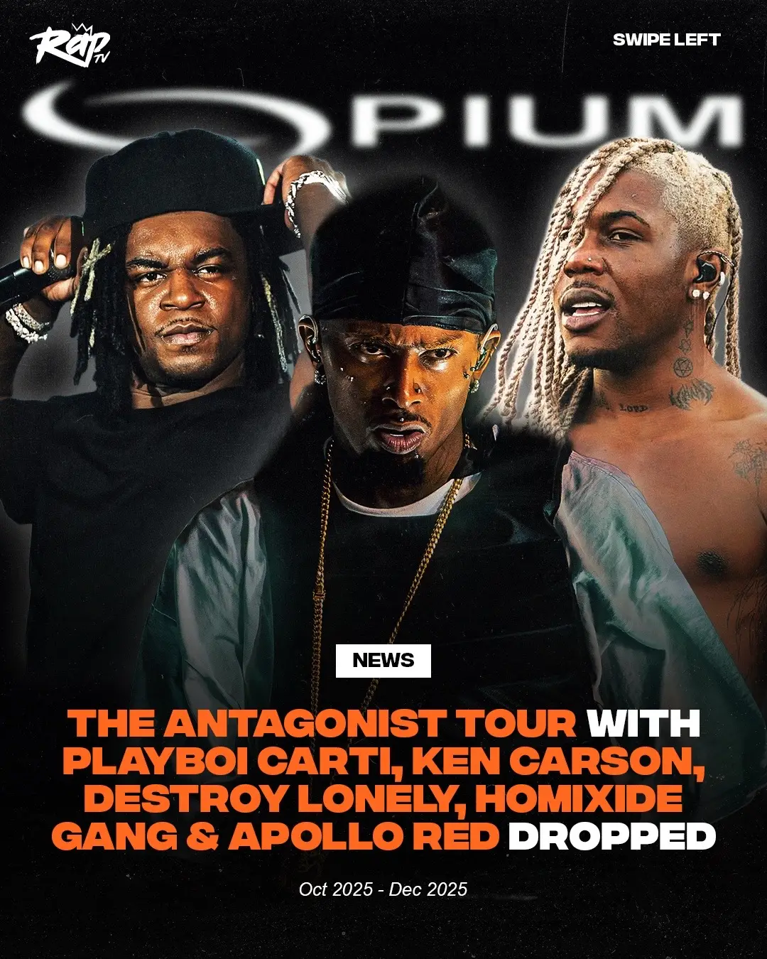 🚨ANTAGONIST 2.0 TOUR DATES JUST DROPPED‼️🔥 Will y'all be attending⁉️🤔 📸 @Giancarlo  #RapTV #PlayboiCarti #KenCarson #DestroyLonely #HomixideGang 