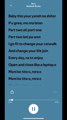 Rora By Reekado Banks #lyrics #musiclyrics #afrobeats #lyric_library1 #fyp 