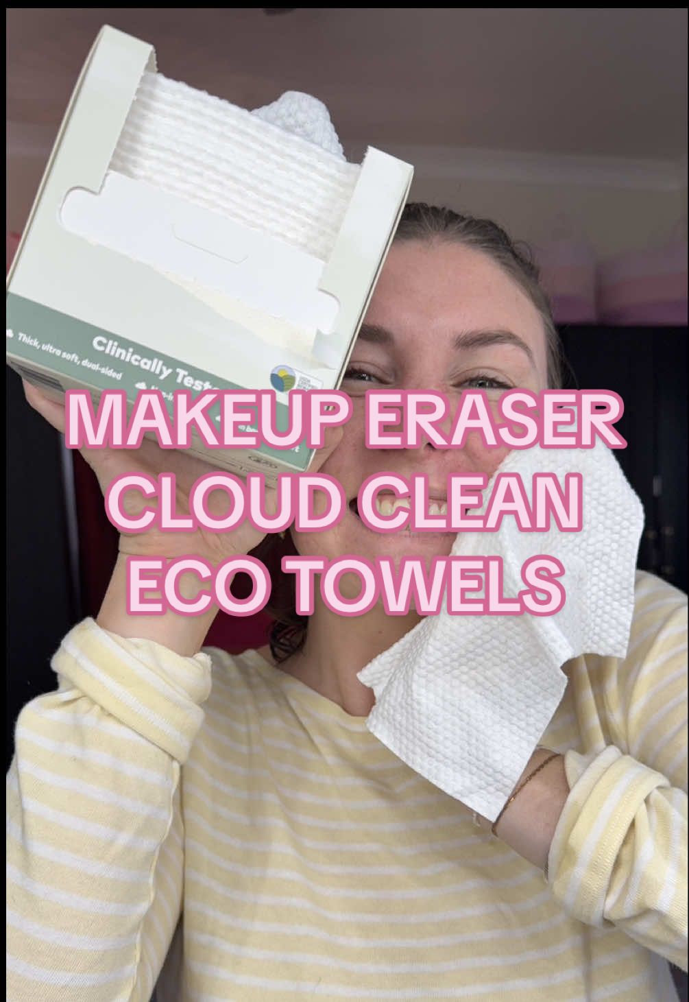 NEW SKINCARE ITEM 👀 #makeuperaserpartner I'm not kidding - I have seen such a decrease in my acne since using the new @The Original MakeUp Eraser biodegradable Cloud Clean Eco Towels!! 🙌 I use them to dry my face after cleansing (post makeup removal) then use the towel to wipe down my counter before tossing. 🌿 They're made from 100% Eucalyptus Fibers and are bacteria free unlike traditional wash clothes. OBSESSED. 🤩 Grab yours at Walmart- online or in store! xo  #makeuperaser #skincareroutine