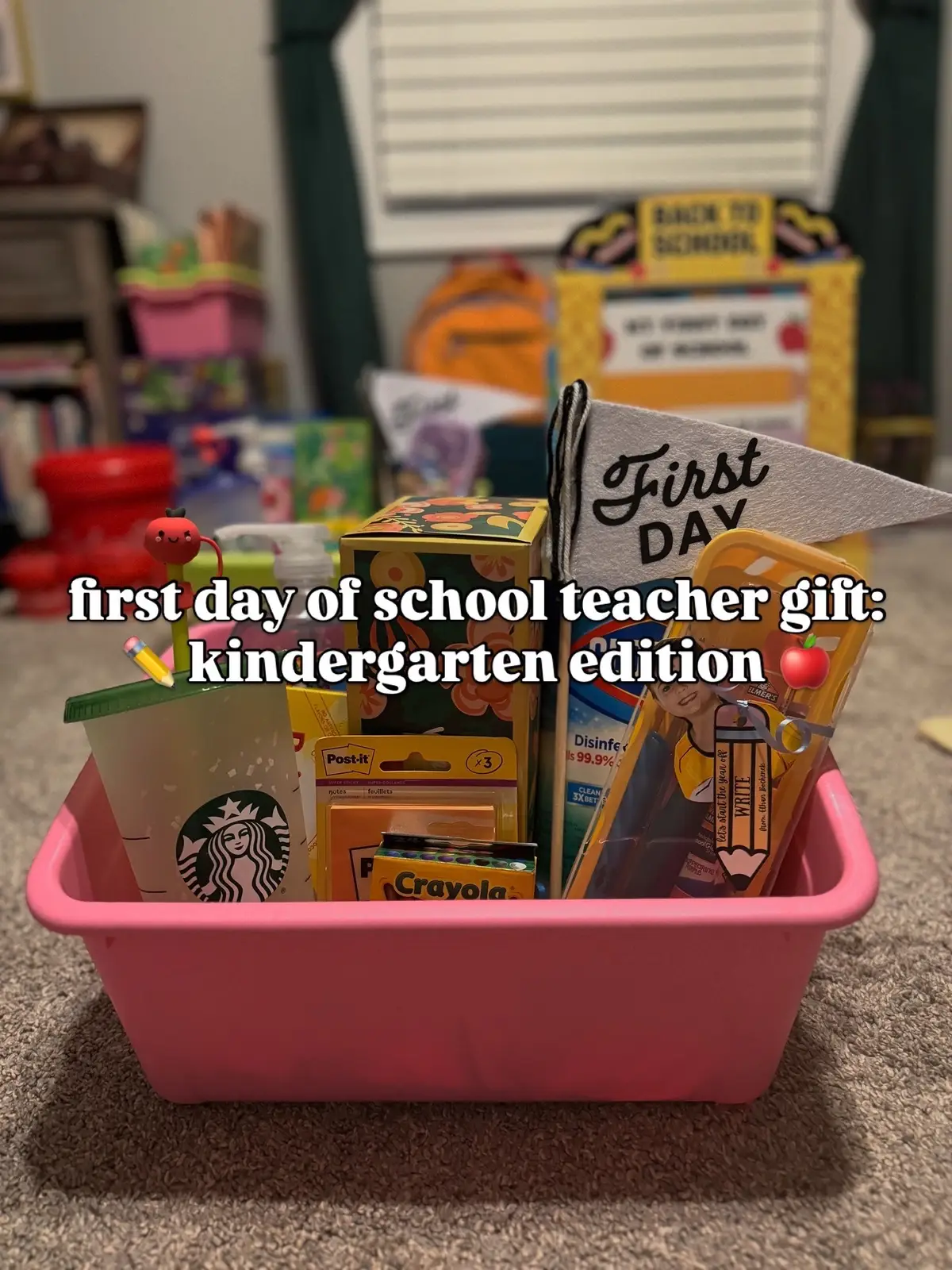 you could also add: + gift card(s) + coffee sleeve + fun earrings + gum + water bottle this year I decided to go less personal, more practical. we also donated class snacks + additional Kleenex/sanitizer/Lysol wipes. please remember that these teachers give so much of themselves to our kids: their time, their energy AND their money - they deserve the help! 🫶🏻 🏷️  #teachergift #firstdayofschool #teachergiftideas #teacherappreciationweek #backtoschool     