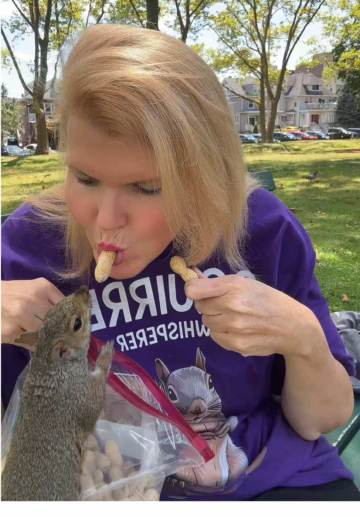 Watch the one and only squirrel whisper Cynthia Beaumont feed wild squirrels peanuts with her teeth #SquirrelWhisperer #Squirrel #CynthiaBeaumont #RealityTV #AllEyesOnMe 