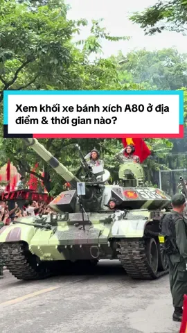 Video này mình để âm thanh gốc mà k lồng nhạc để người xem có thể cảm nhận được không khí của tình yêu nước những ngày Tết Độc Lập này & cả tiếng động cơ của dàn xe bánh xích.  Các địa điểm có thể xem được khối xe bánh xích :  1 - Cửa Bắc  Xuất phát từ sở chỉ huy Bộ quốc phòng lúc 16h30 ngày 24/8, 2-3h sáng ngày 30/8 & 2/9. Lưu ý thời điểm này ở đây chỉ xem được xe tăng, pháo.   Chiều về lúc 21-22h sau khi đi qua lễ đài, khối xe bánh xích sẽ đi qua Điện Biên Phủ rồi về tập kết ở sở chỉ huy BQP. Nếu đứng ở Điện Biên Phủ & Cửa Bắc thời điểm này sẽ xem thêm được 69 xe bánh lốp. 2 - Đường Thanh Niên từ 16h30 - 20h ngày 27/8 & 2h - 6h30 sáng 30/8 & 2/9 ở đây sẽ xem được toàn bộ các loại xe bánh xích, xe bánh lốp & khí tài tham gia duyệt binh. Chúc các bạn yêu thích các xe quân sự, xe công an đều sẽ chọn được điểm đẹp để xem & đừng quên luôn giữ ý thức không chen lấn, xô đẩy khi xếp hàng xem & dọn sạch rác khu vực mình ngồi khi ra về nha 🥰 #kyniem80namquockhanh2thang9🇻🇳 #dieubinhdieuhanh #ilovevietnam🇻🇳🇻🇳🇻🇳🇻🇳 