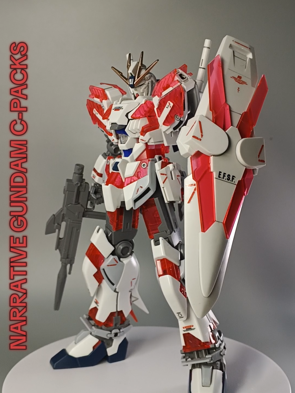 The Narrative Gundam C-Packs has such a cool, iconic look with that psycho-frame. I'm glad to finally have this one in my collection. What's your favorite psycho-frame design? #Gundam #Mecha #Collector #Display #Narrative 