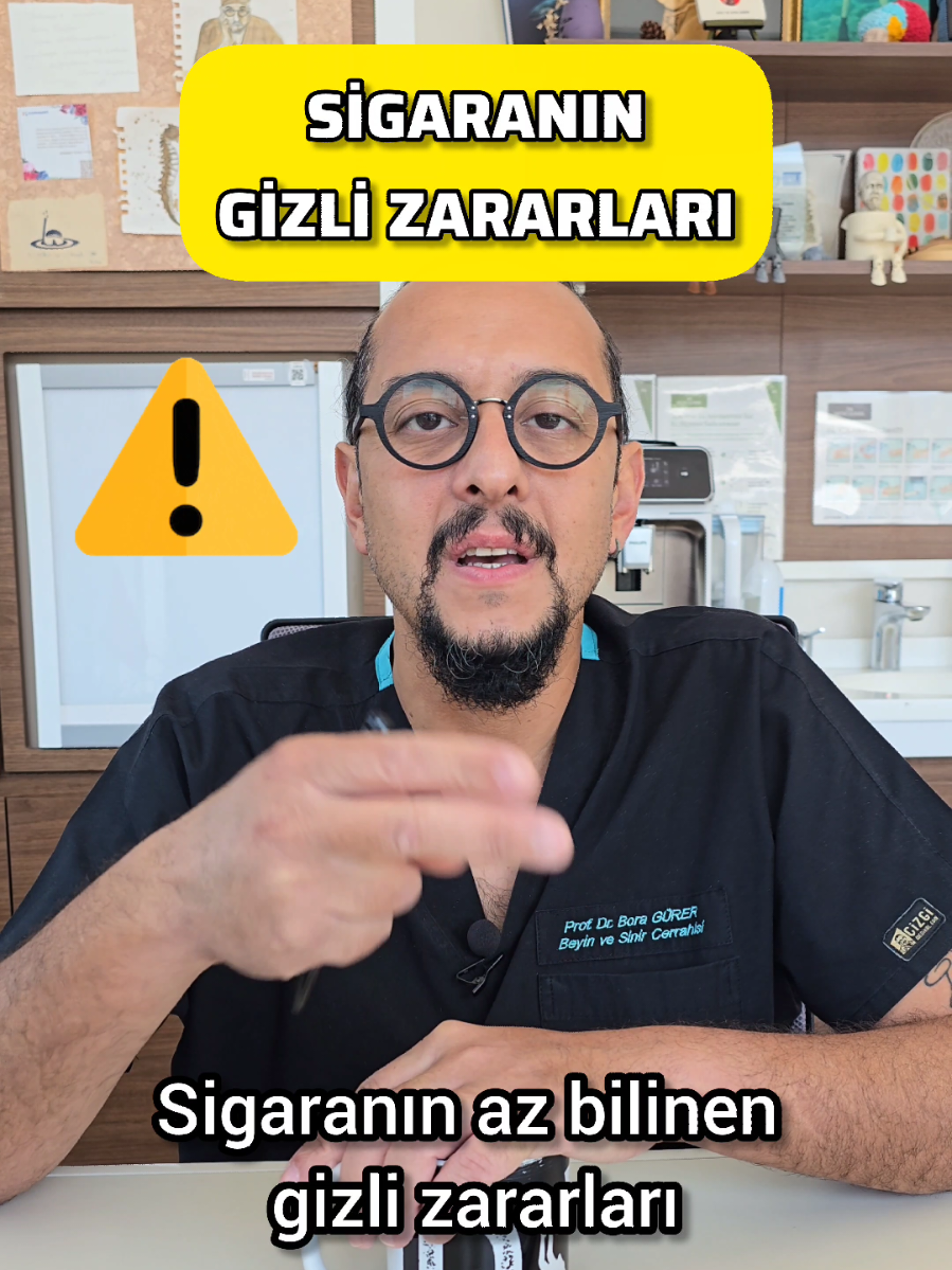 Sigaranın Az Bilinen Gizli Zararları 🚬🤫 Sigaranın akciğerlere ve kalbe verdiği zararları hepimiz biliyoruz. Ama sigaranın daha az konuşulan, sinsi etkileri de var. İşte o gizli zararlardan bazıları: Cildi Yaşlandırır: Sigara içmek, cildin kolajen ve elastin üretimini azaltır. Bu da cildinizin erken yaşlanmasına, kırışıklıklara ve mat bir görünüme yol açar. Bağışıklığı Zayıflatır: Sigara dumanındaki toksinler bağışıklık sisteminizi baskılar. Bu nedenle sigara içenler, enfeksiyonlara ve hastalıklara karşı daha savunmasız hale gelir. Bağırsak Problemlerine Neden Olur: Sigara, bağırsak florasının dengesini bozar ve sindirim sistemi problemlerine yol açar. Bu da ülser, Crohn hastalığı gibi rahatsızlıkların riskini artırır. Kemik Erimesi Yapar: Sigara içmek, kemik yoğunluğunu azaltarak osteoporoz (kemik erimesi) riskini yükseltir. Bu durum, özellikle ileri yaşlarda kırık riskini artırır. Karaciğere Zarar Verir: Sigaradaki kimyasallar, karaciğerin toksinleri temizleme yeteneğini yavaşlatır. Bu da karaciğerin daha fazla çalışmasına ve hasar görmesine neden olur. Unutmayın, sigaranın her nefesi, vücudunuzun görünmeyen bir yerinde hasar bırakır.