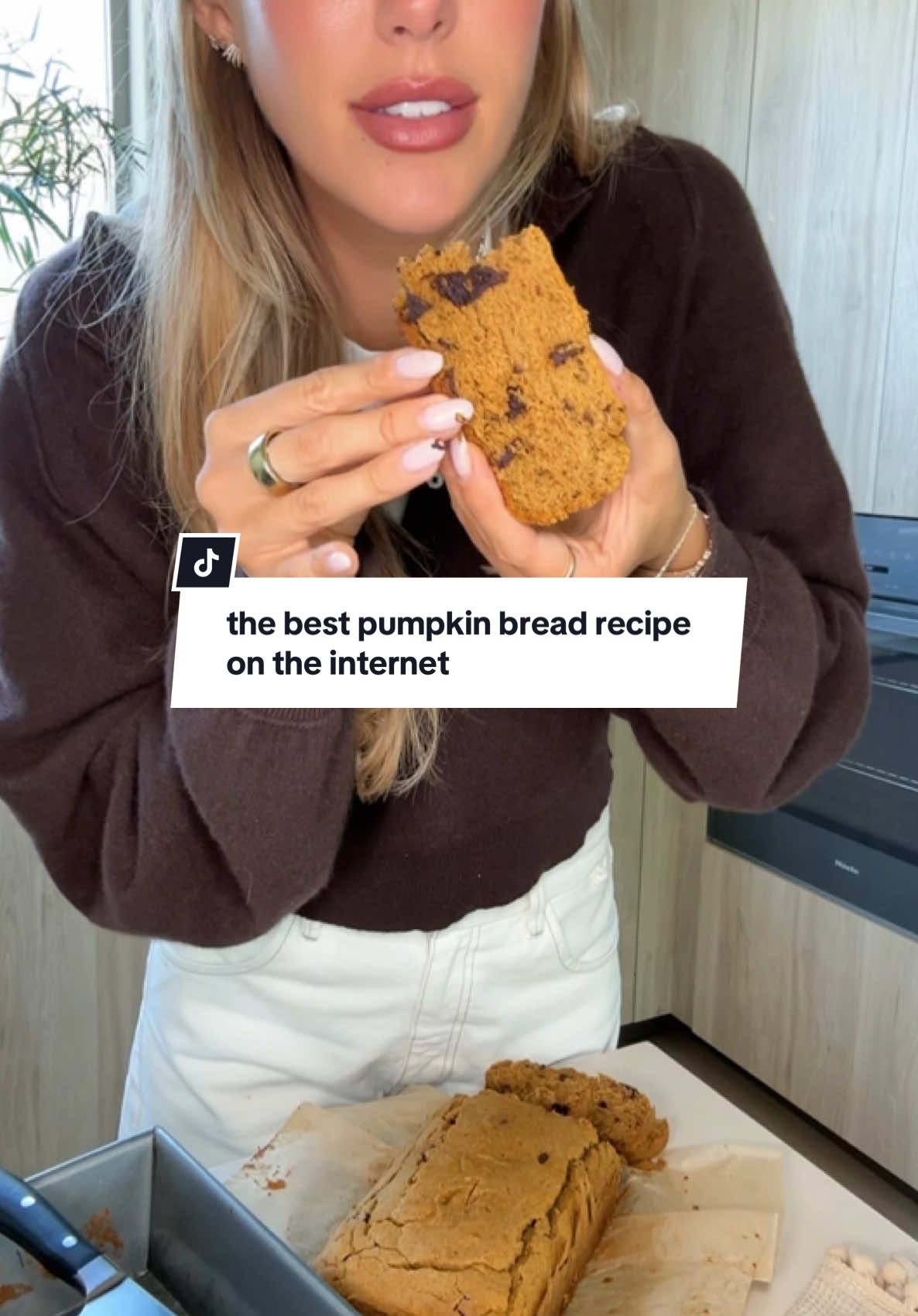 In the event that you’re almost ready too, I figured I’d drop my favorite pumpkin bread recipe. It maintains that nostalgic fresh pumpkin bread that instantly brings back memories of cozy autumn days as a kid but is a little healthier!!  You can always use regular flour or a 1:1 GF blend but I promise whichever way you make it, this is going to be your new go-to for this fall and years to come... #pumpkinbread #fallbaking #fallaesthetic #pumpkin #healthydessert  Ingredients 2 eggs 1 cup pumpkin puree 1/4 cup almond or nut butter 1/3 cup maple syrup 1/4 cup coconut oil, melted and cooled 2 tsp vanilla extract 1.5 cups flour or 1:1 gluten free flour blend 1 tbsp pumpkin pie spice 1 tsp baking powder 3/4 tsp baking soda Almond milk (I used about 3 tbsp) Chocolate chips (measure with your heart-l used about 1/3 cup but you can sub for nuts or just forego) Instructions 1. Preheat oven to 350F. Grease and line a loaf pan with parchment paper. Set aside. 2. In a large bowl, beat the eggs until slightly fluffy (about 2 minutes). Add the remaining wet ingredients and mix until combined. 3. Stir in the flour, spices, baking powder and baking soda. Mix until combined. At this point, my batter was a little dry because I only had medium sized eggs. If you find it’s not a liquid-y batter (similar to brownie batter), add a few tbsp at a time of your favorite milk and whisk until you reach your desired consistency. 4. Finally, if using chocolate chips, stir them in. Pour the batter into the prepared loaf pan and top with additional chocolate chips. 5. Bake in preheated oven for 40-50 minutes or until a toothpick inserted comes out mostly clean. Remove from oven and let cool in the pan for a few minutes before removing and slicing.
