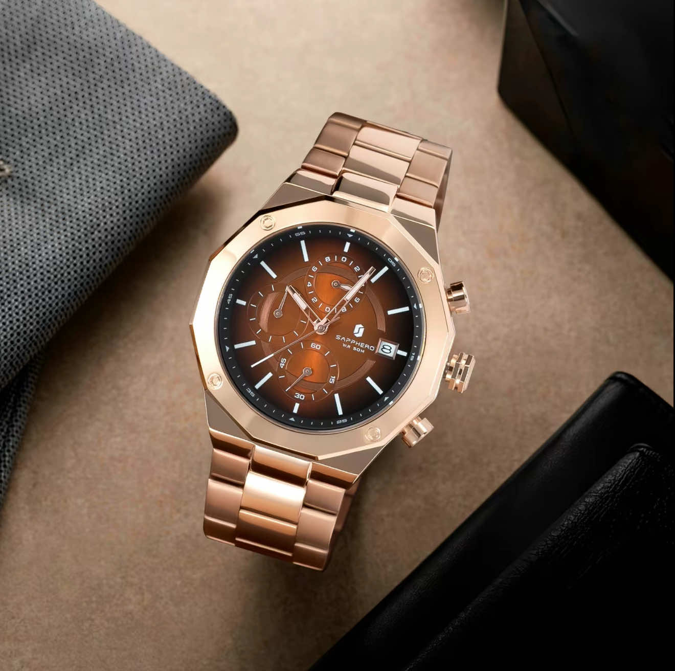 SAPPHERO WATCH Luxury Men's Chronograph Multifunction Watch Simple, trendy, casual, business style quartz men's watch men wache for #SAPPHERO #MensWatch #Watch #Men #Gift
