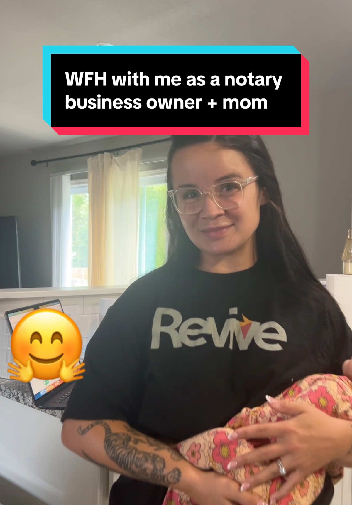 WFH with me as a notary  business owner + mom  5 closings so far at 12 pm 
